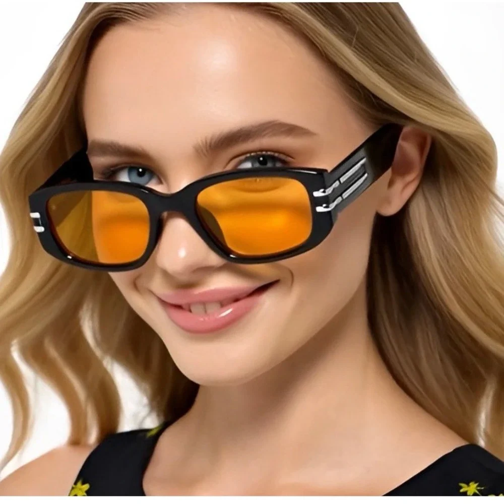 Women Sunglasses Fashion Retro RectanglebYellow‎ Lens Fashion Trendy Street Wear